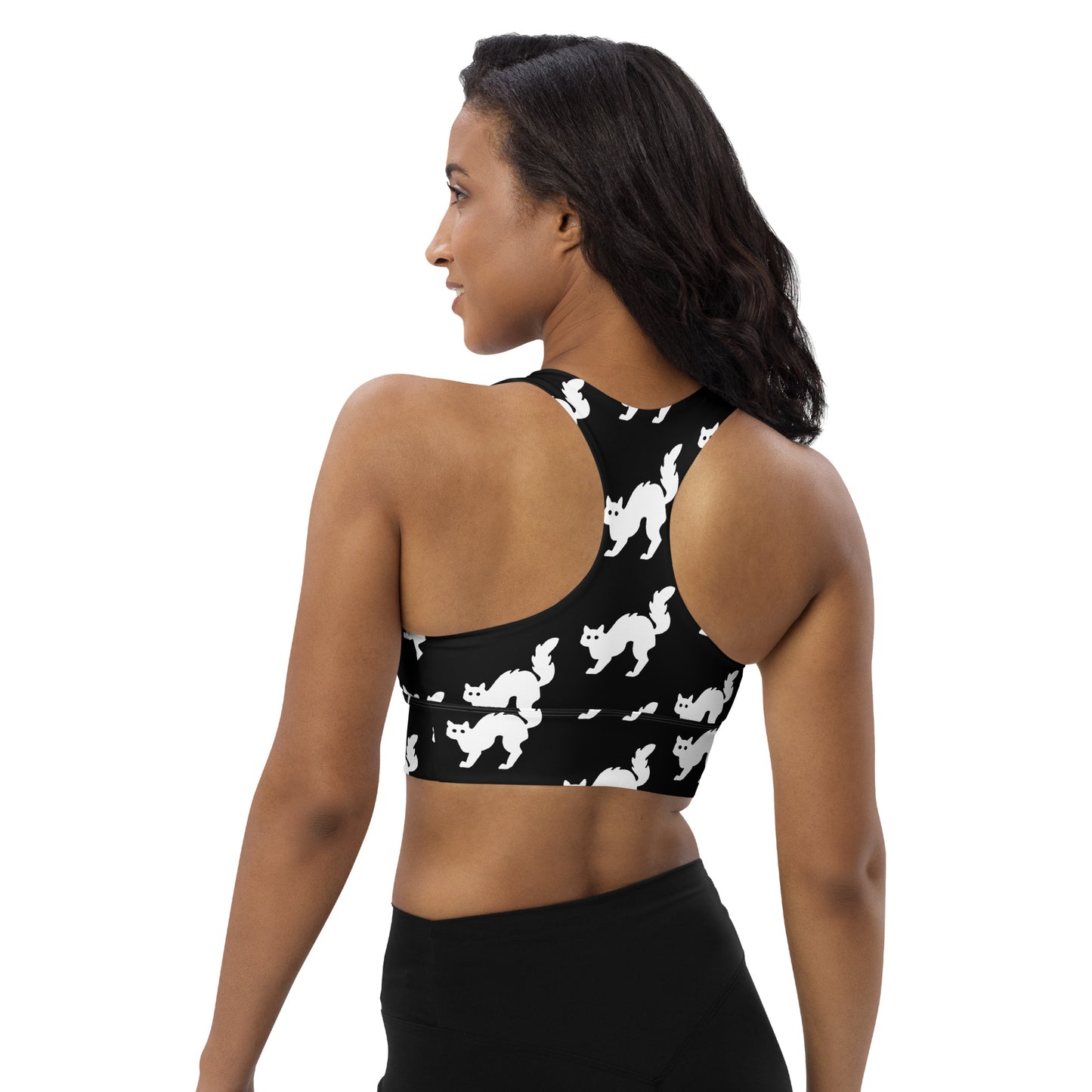 Longline sports bra (Black Cat)