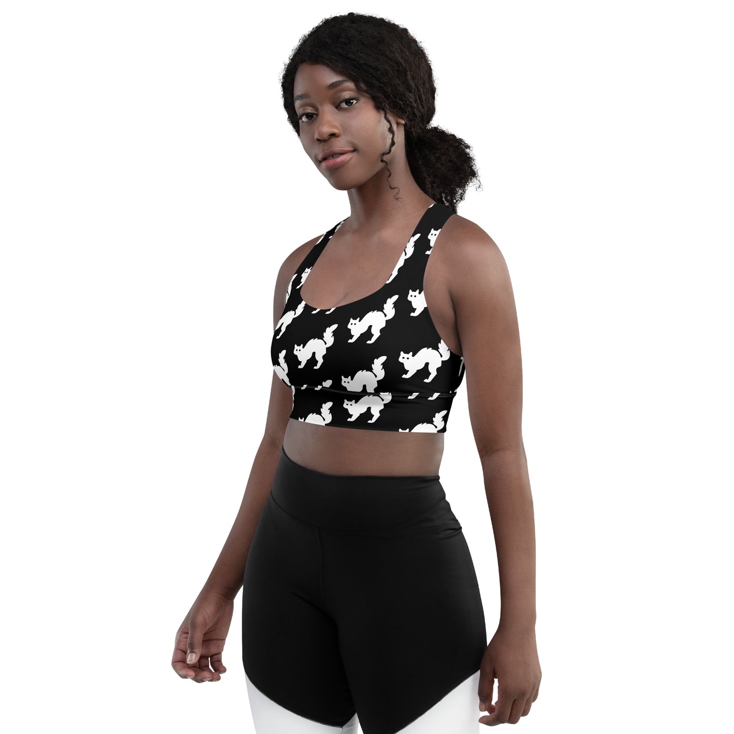 Longline sports bra (Black Cat)