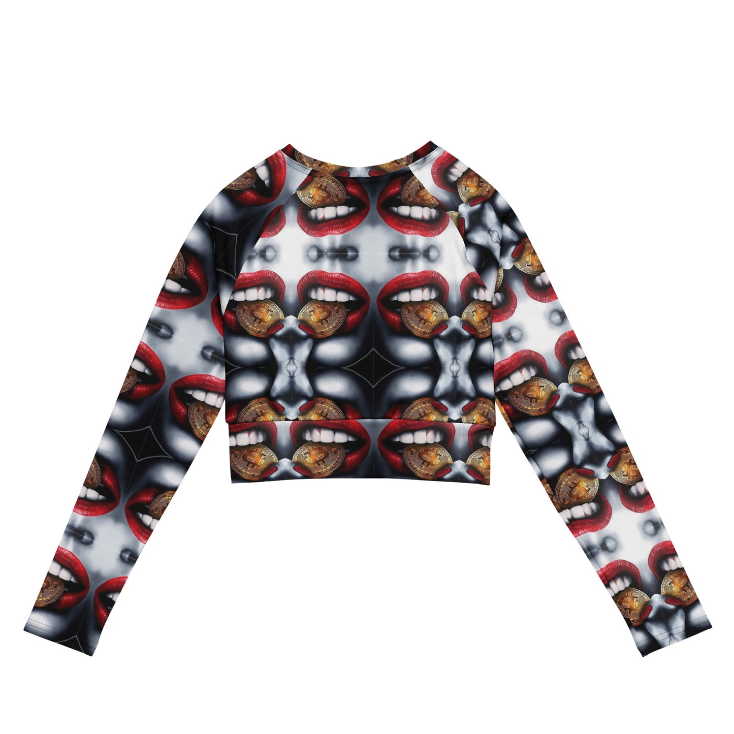 Recycled long-sleeve crop top