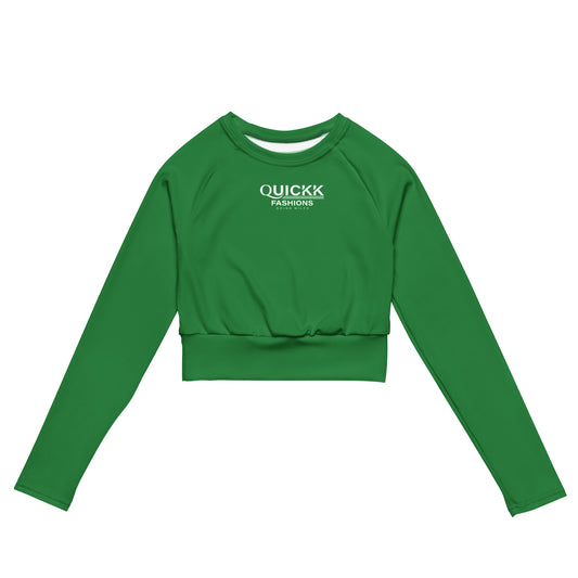 Recycled long-sleeve crop top (Green)