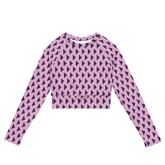 Recycled long-sleeve crop top (Purple Pink)