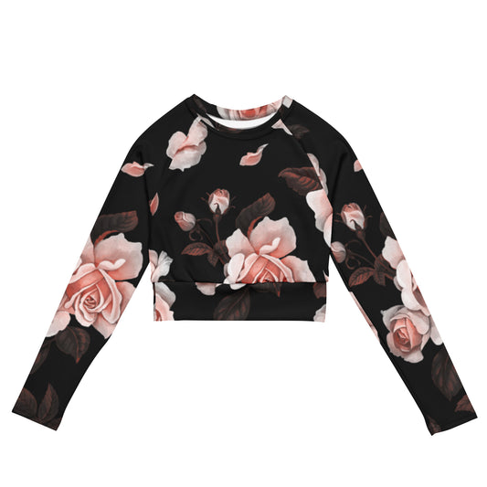 Recycled long-sleeve crop top (Rose)