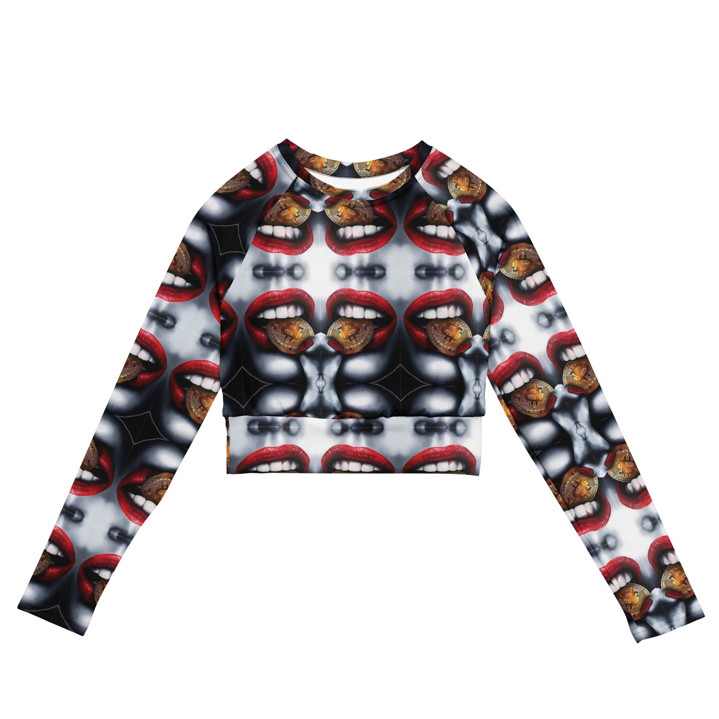 Recycled long-sleeve crop top