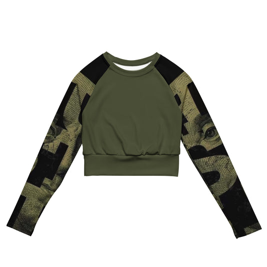 Recycled long-sleeve crop top