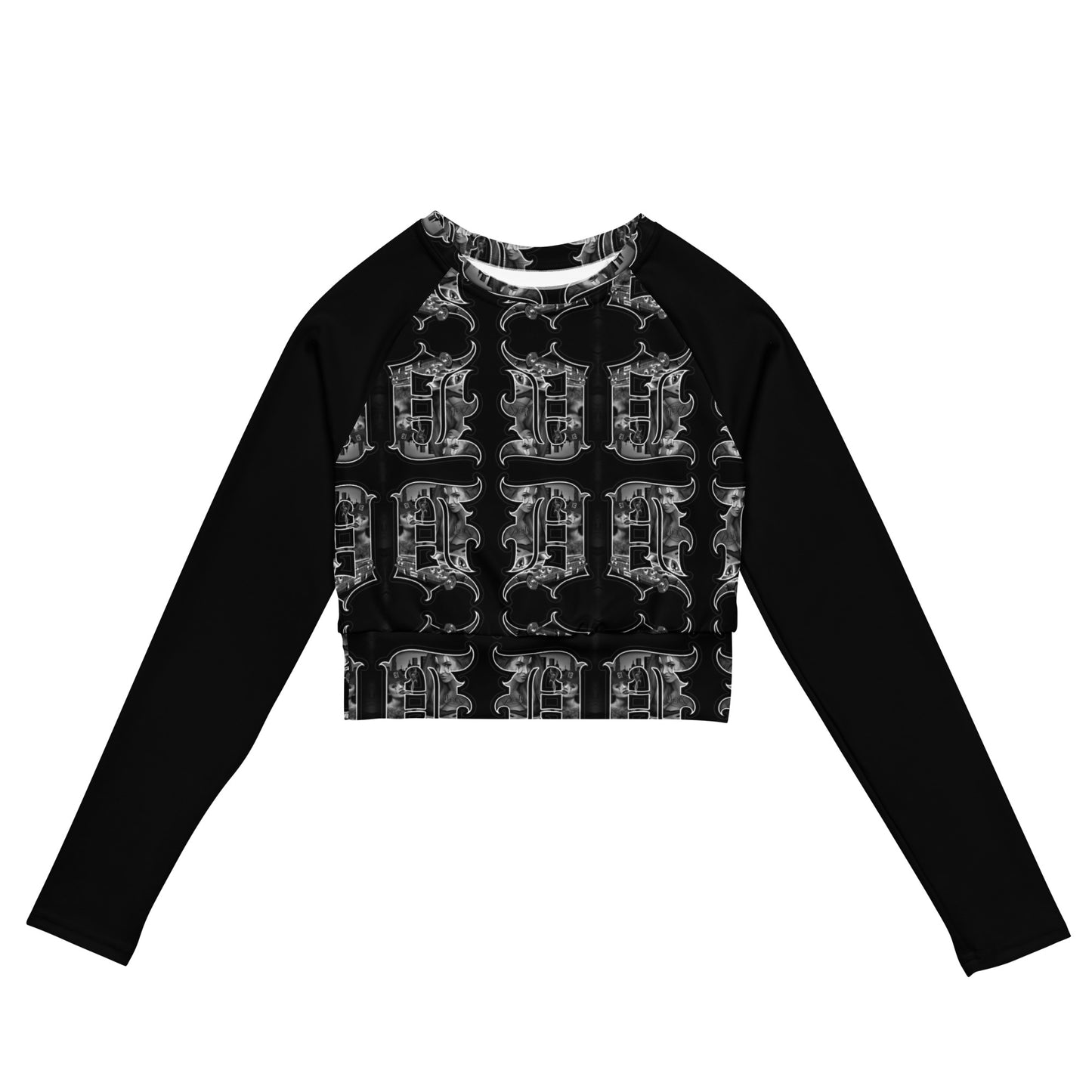 Recycled long-sleeve crop top