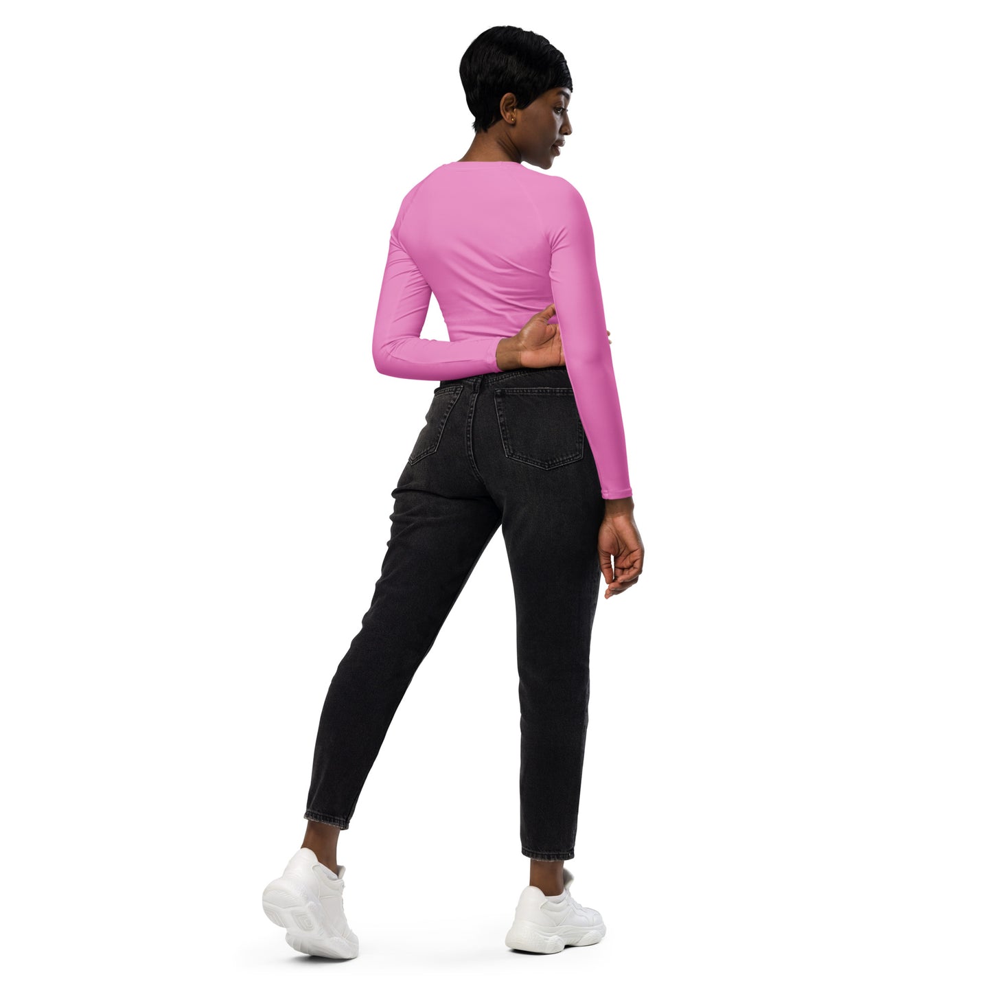 Recycled long-sleeve crop top (Pinkalicious)