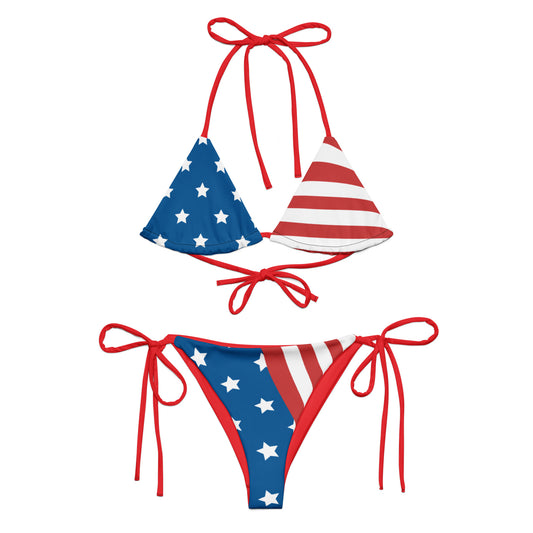 All-over print recycled string bikini (USA)