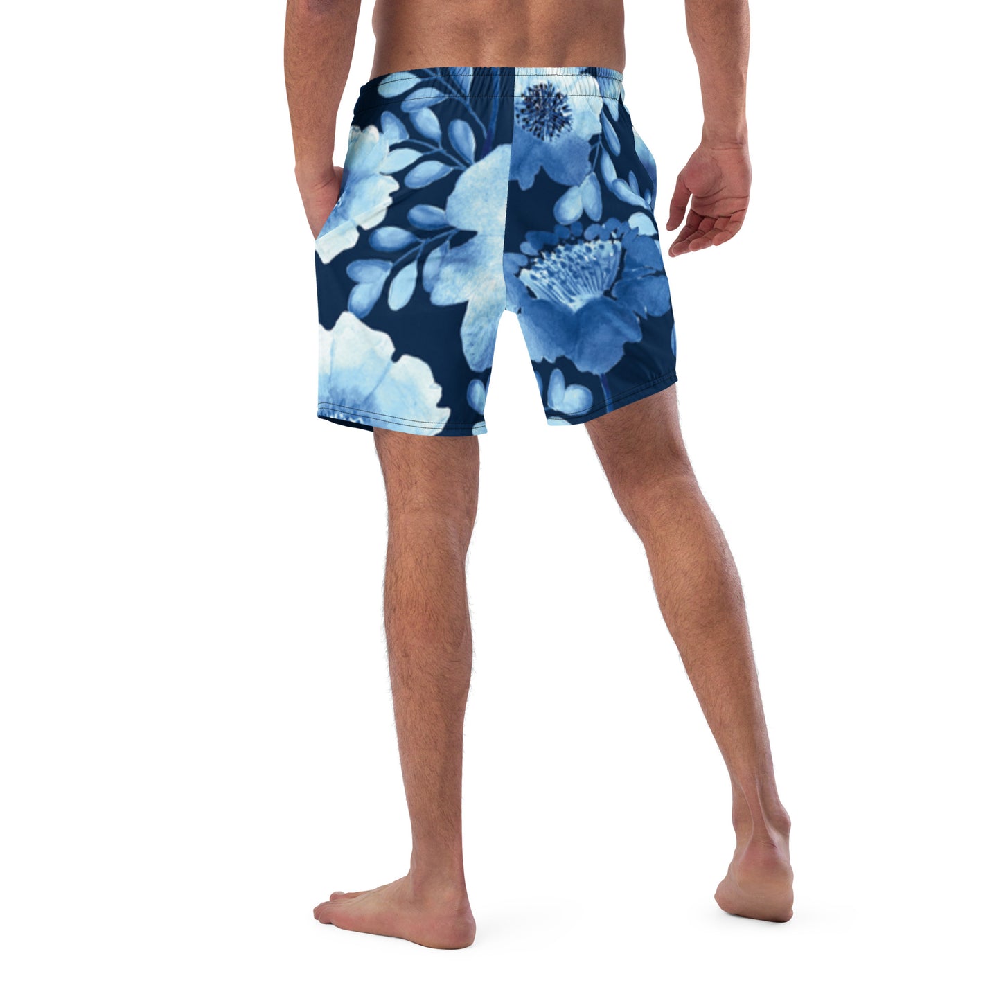 Men's swim trunks (Blue Flower)