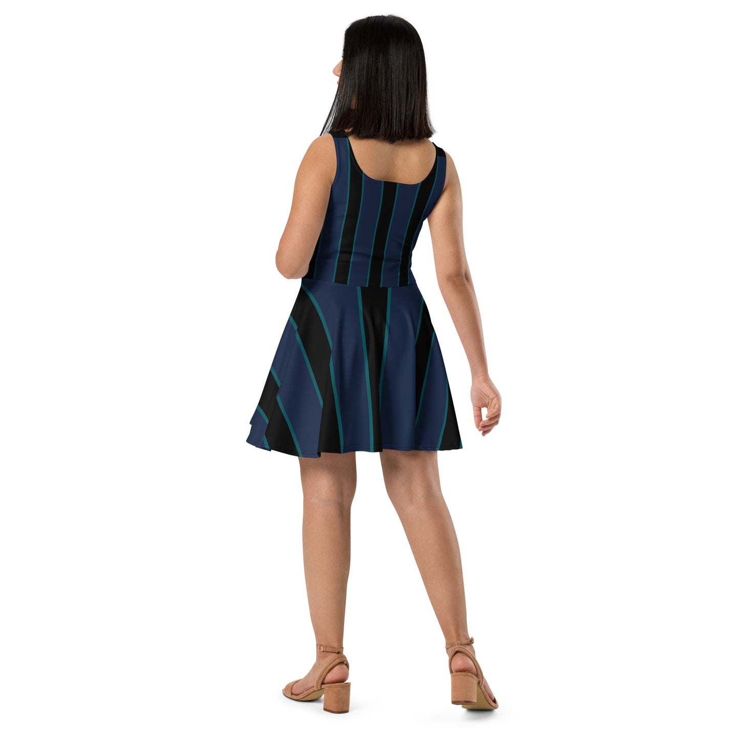 Skater Dress (Blue/Black Stripe)