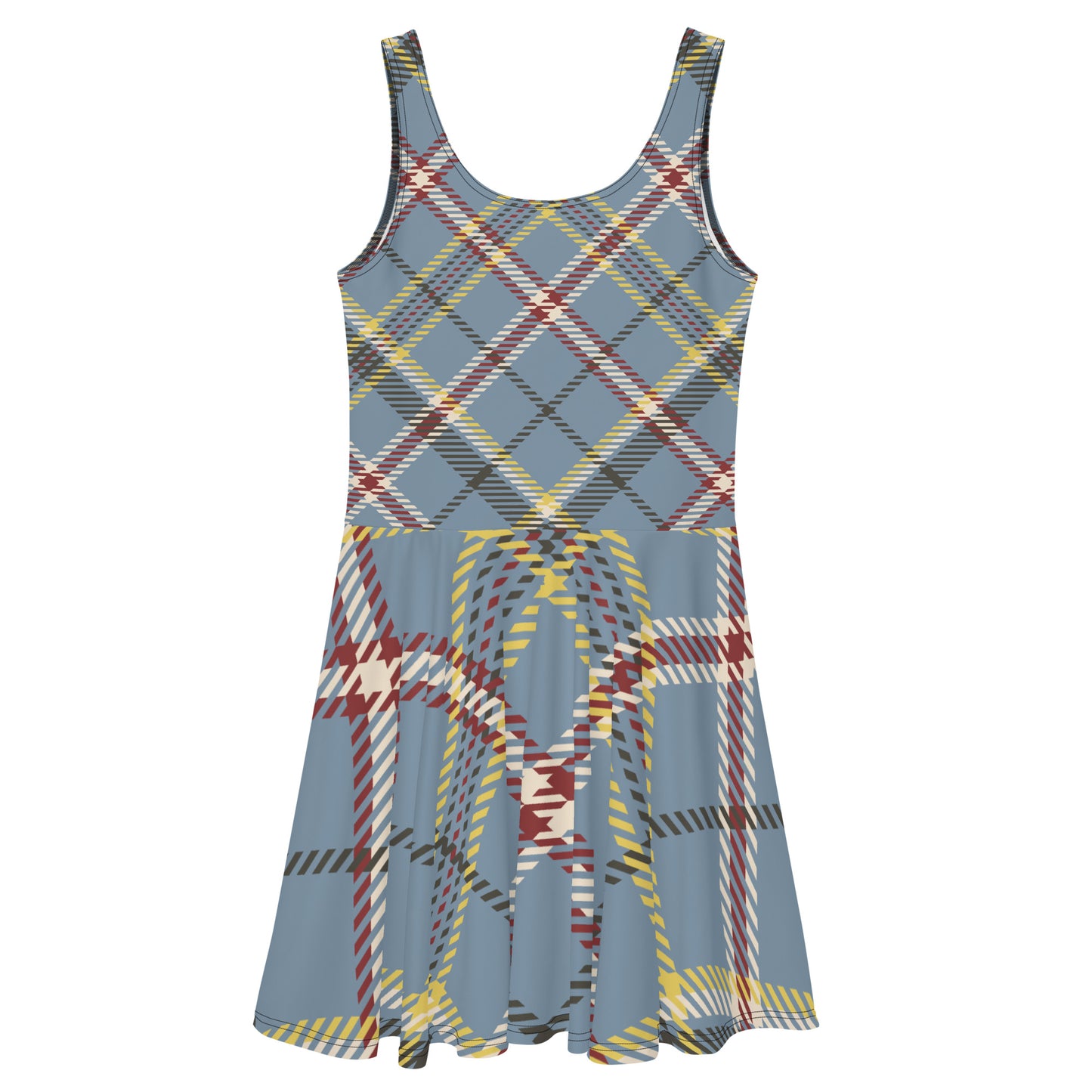 Skater Dress (Blue Plaid)