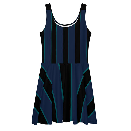 Skater Dress (Blue/Black Stripe)