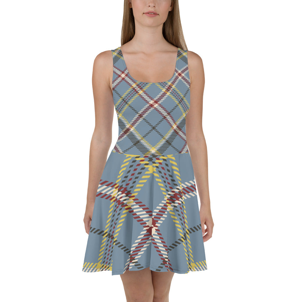 Skater Dress (Blue Plaid)