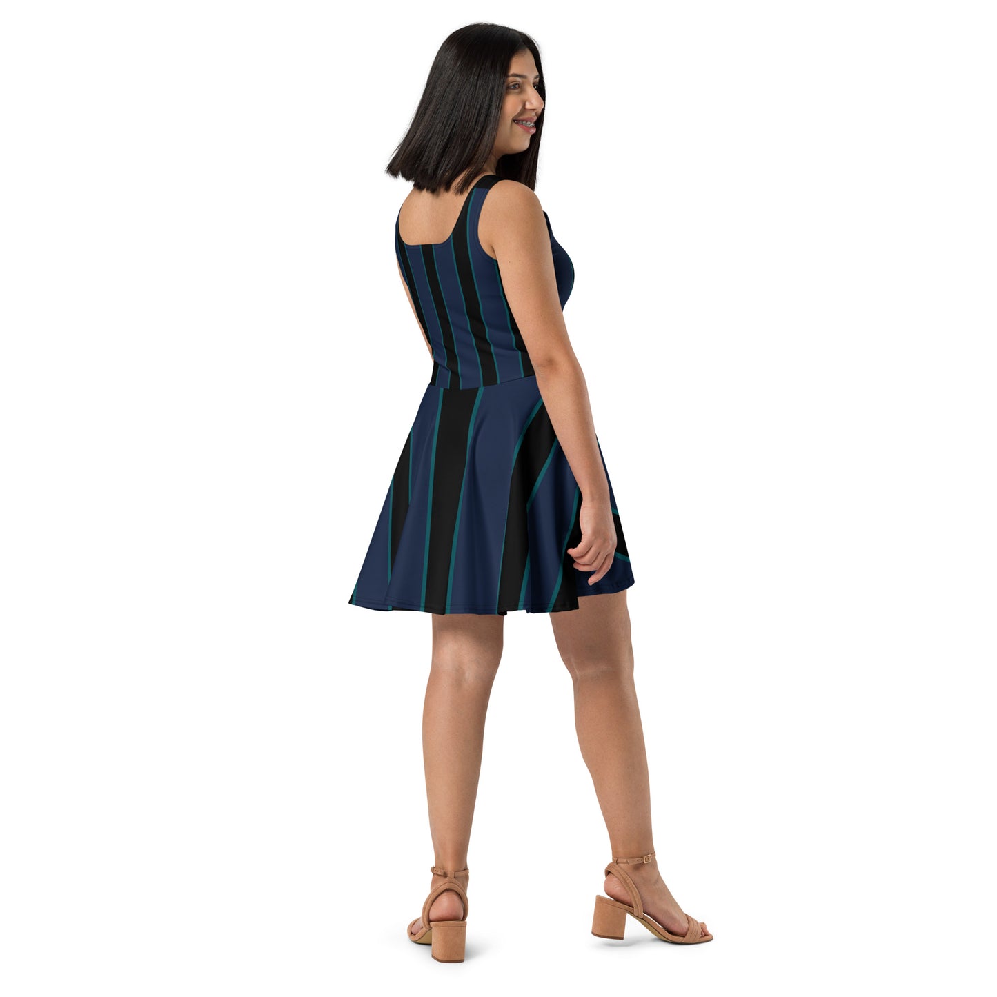 Skater Dress (Blue/Black Stripe)