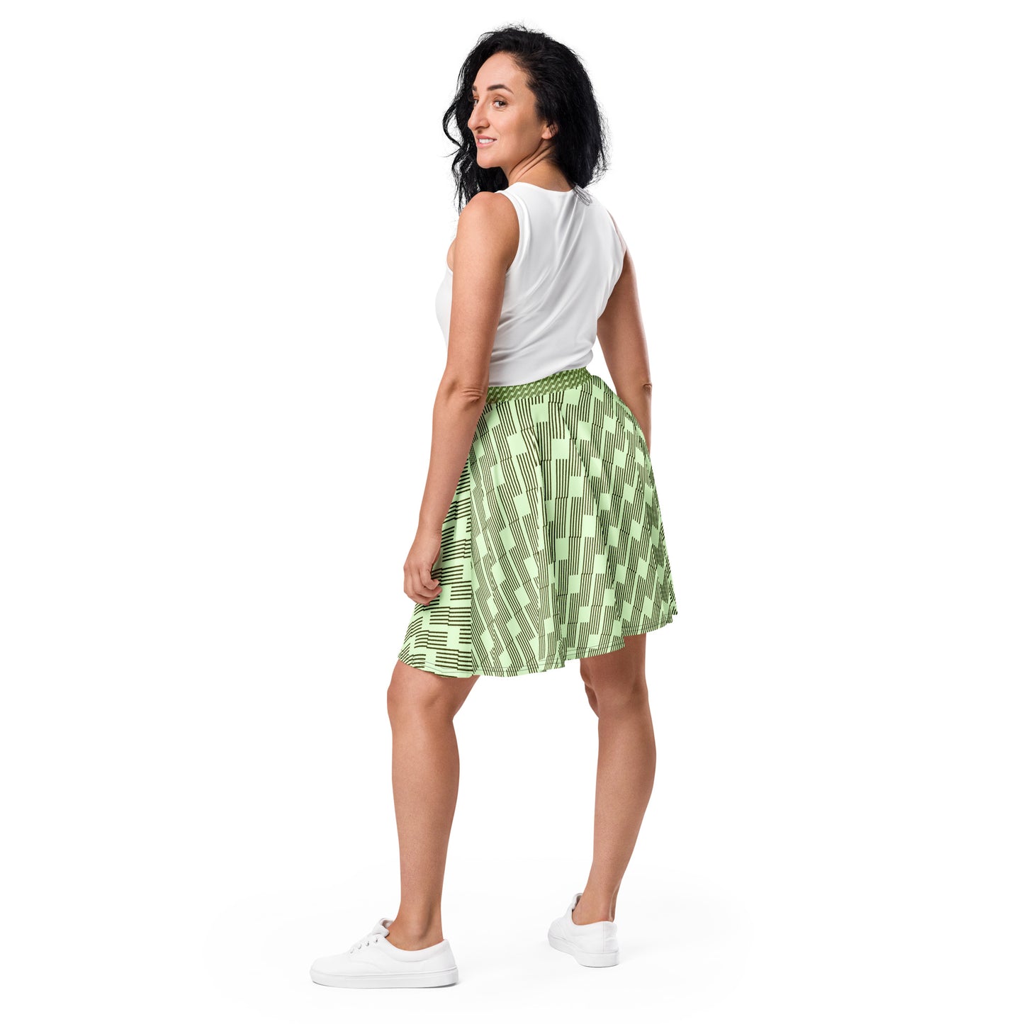 Skater Skirt (Green Lines)