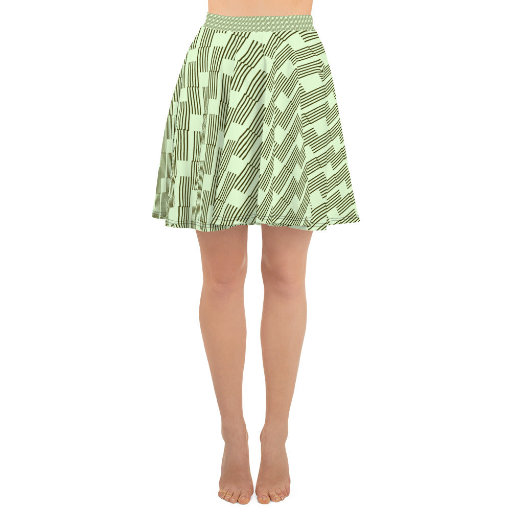 Skater Skirt (Green Lines)