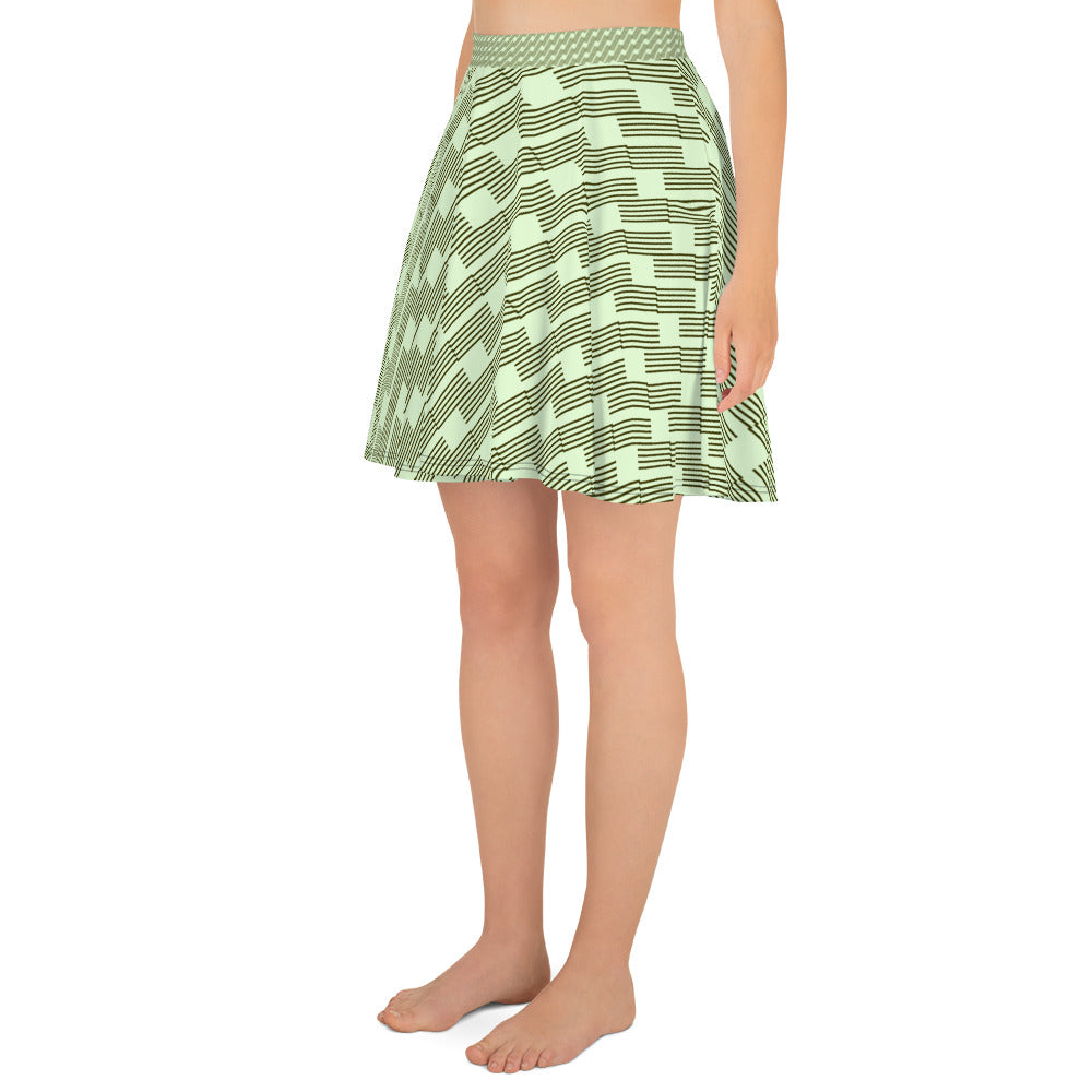 Skater Skirt (Green Lines)