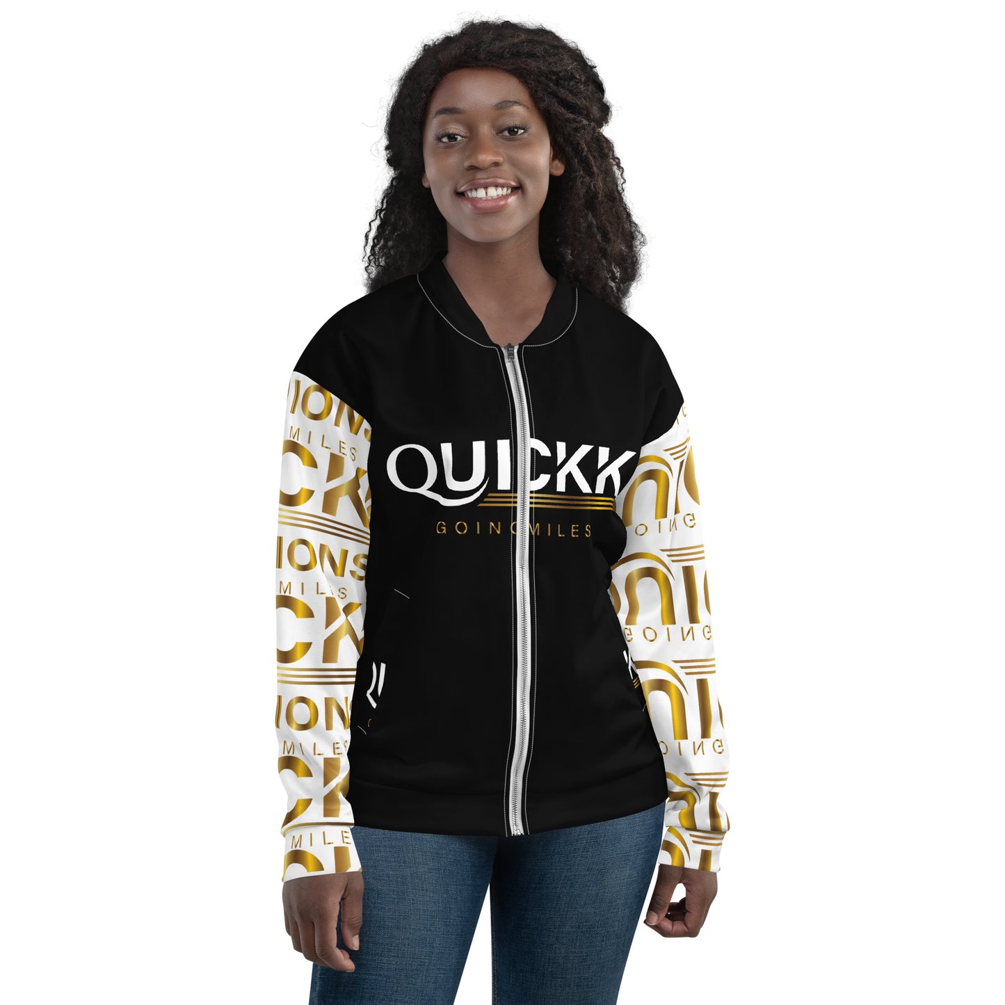 Unisex Bomber Jacket (Gold Quickk)