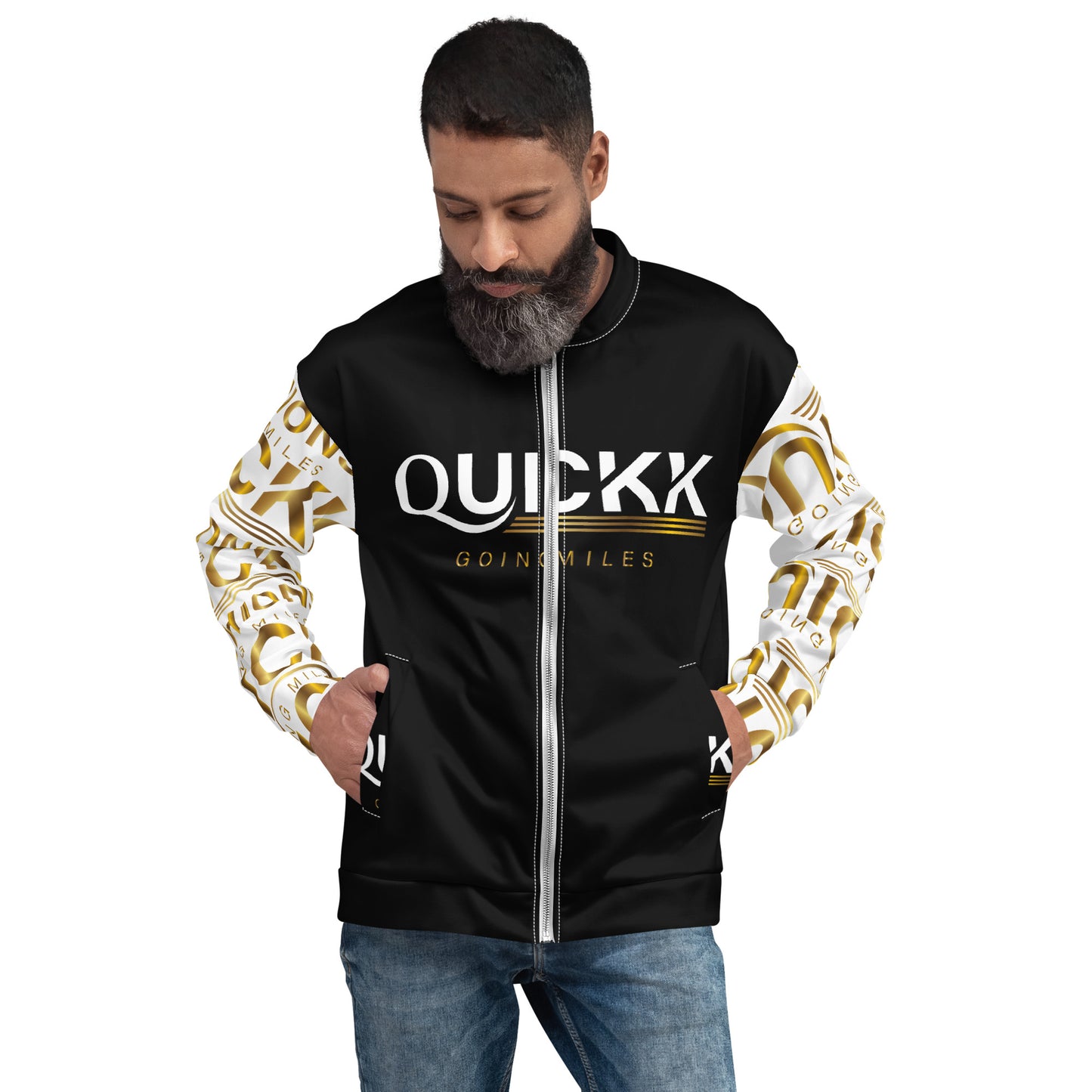 Unisex Bomber Jacket (Gold Quickk)