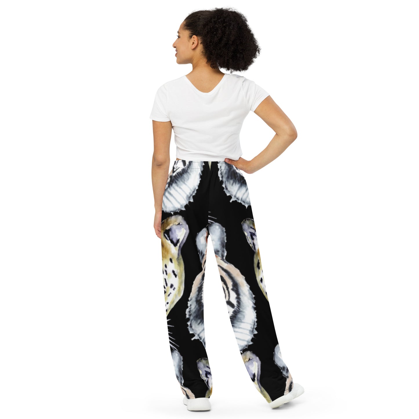 All-over print unisex wide-leg pants (Jungle Cat)