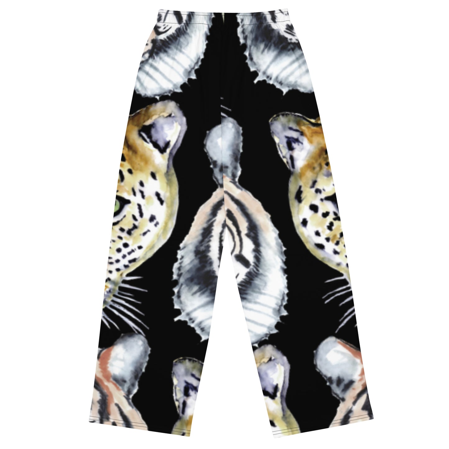 All-over print unisex wide-leg pants (Jungle Cat)