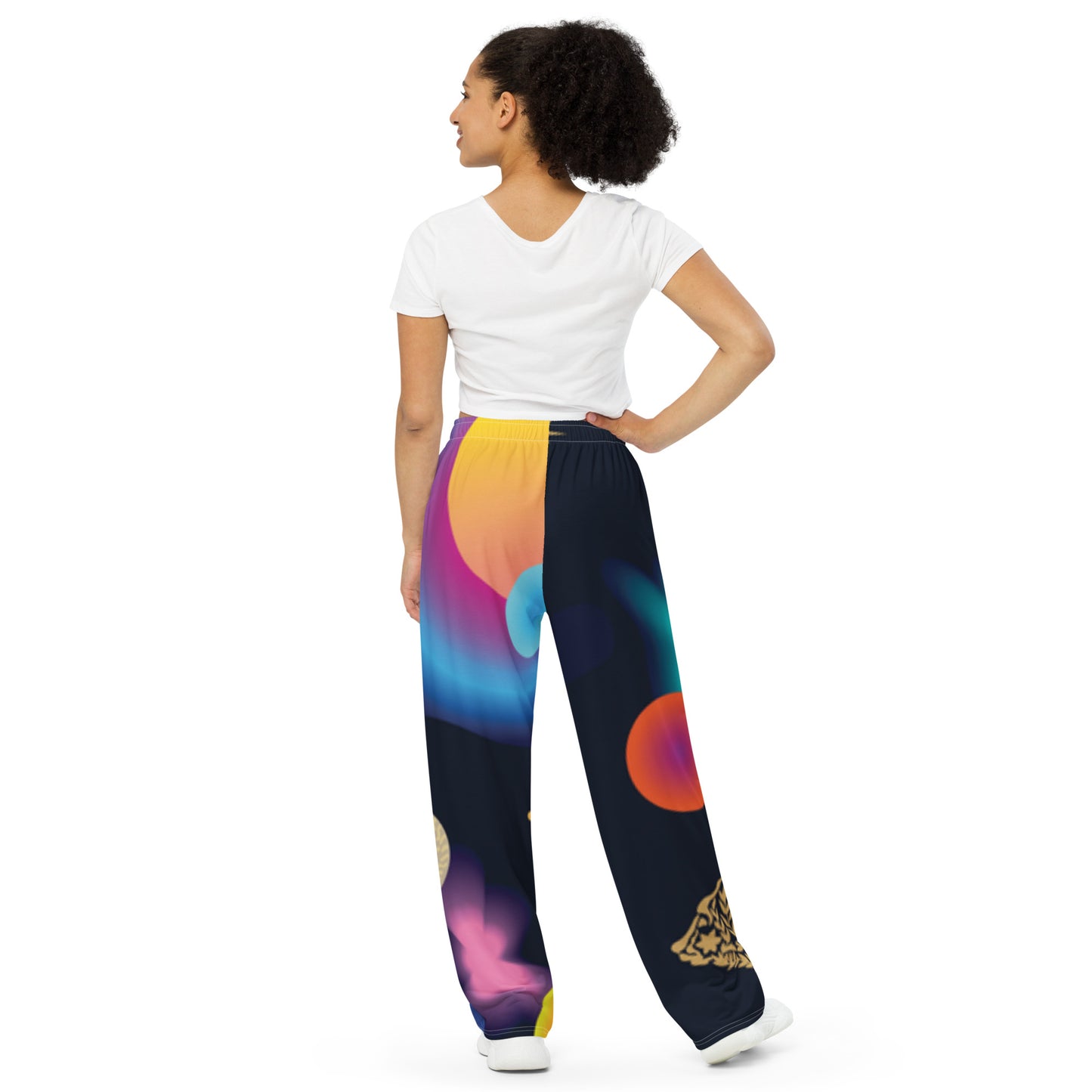 All-over print unisex wide-leg pants (Universe)