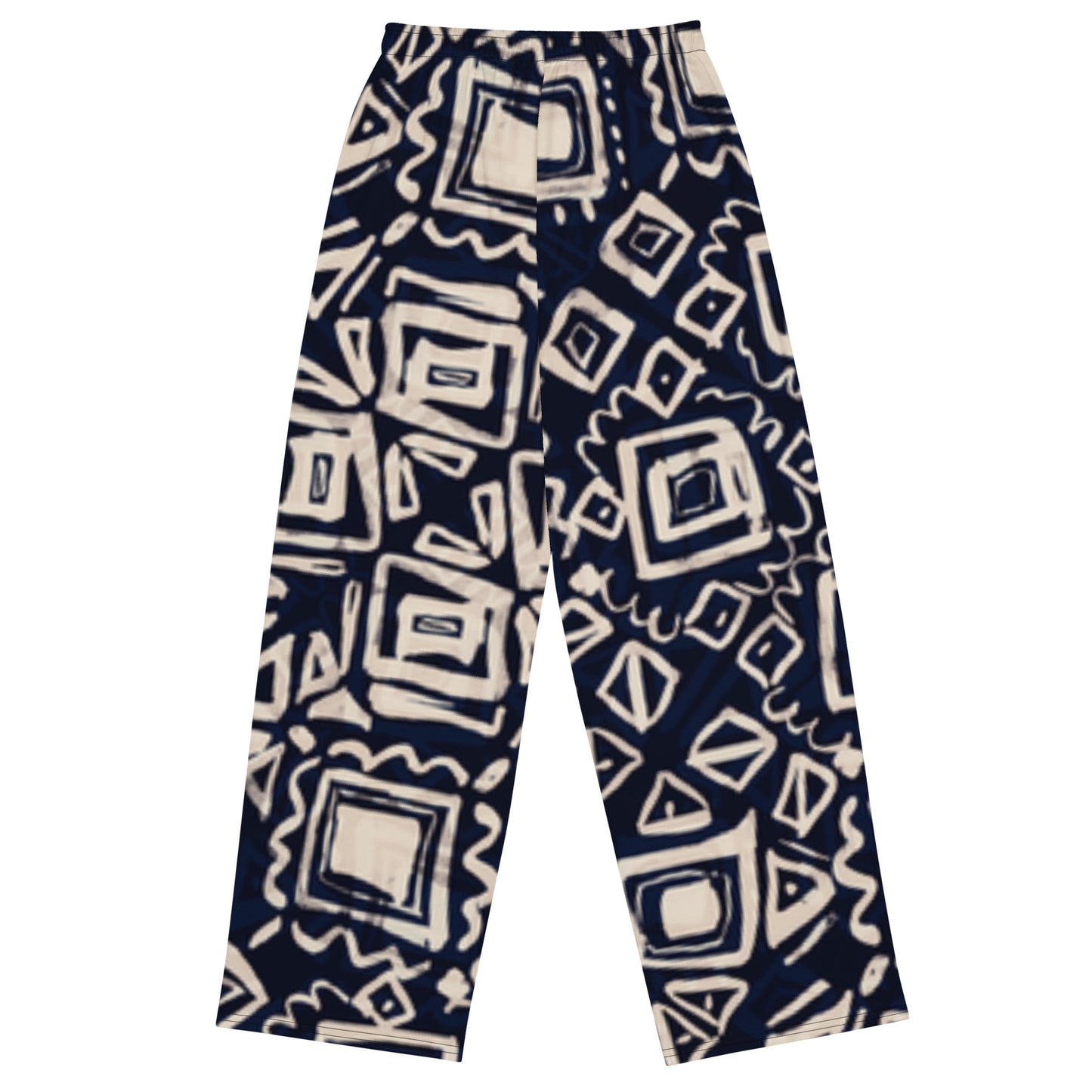 All-over print unisex wide-leg pants (B&W Abstract)