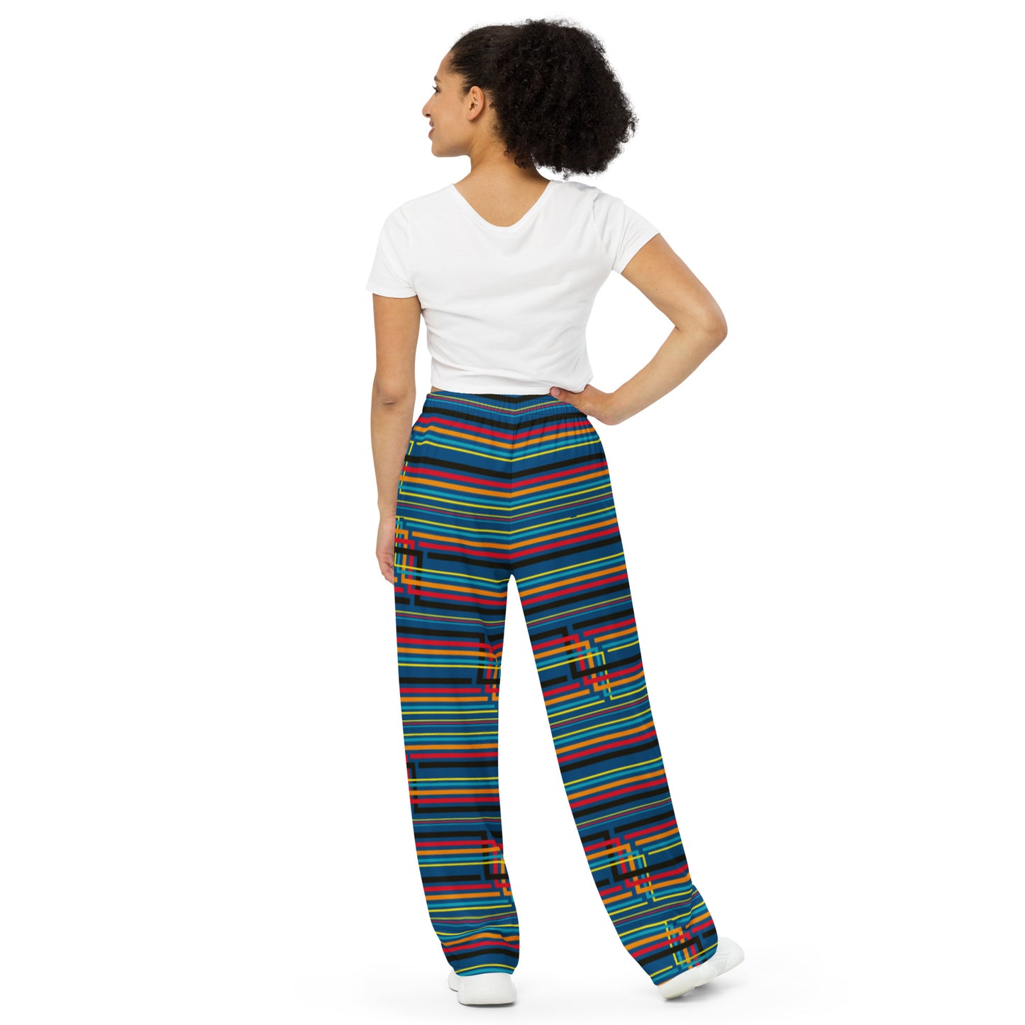 All-over print unisex wide-leg pants (Stripes)