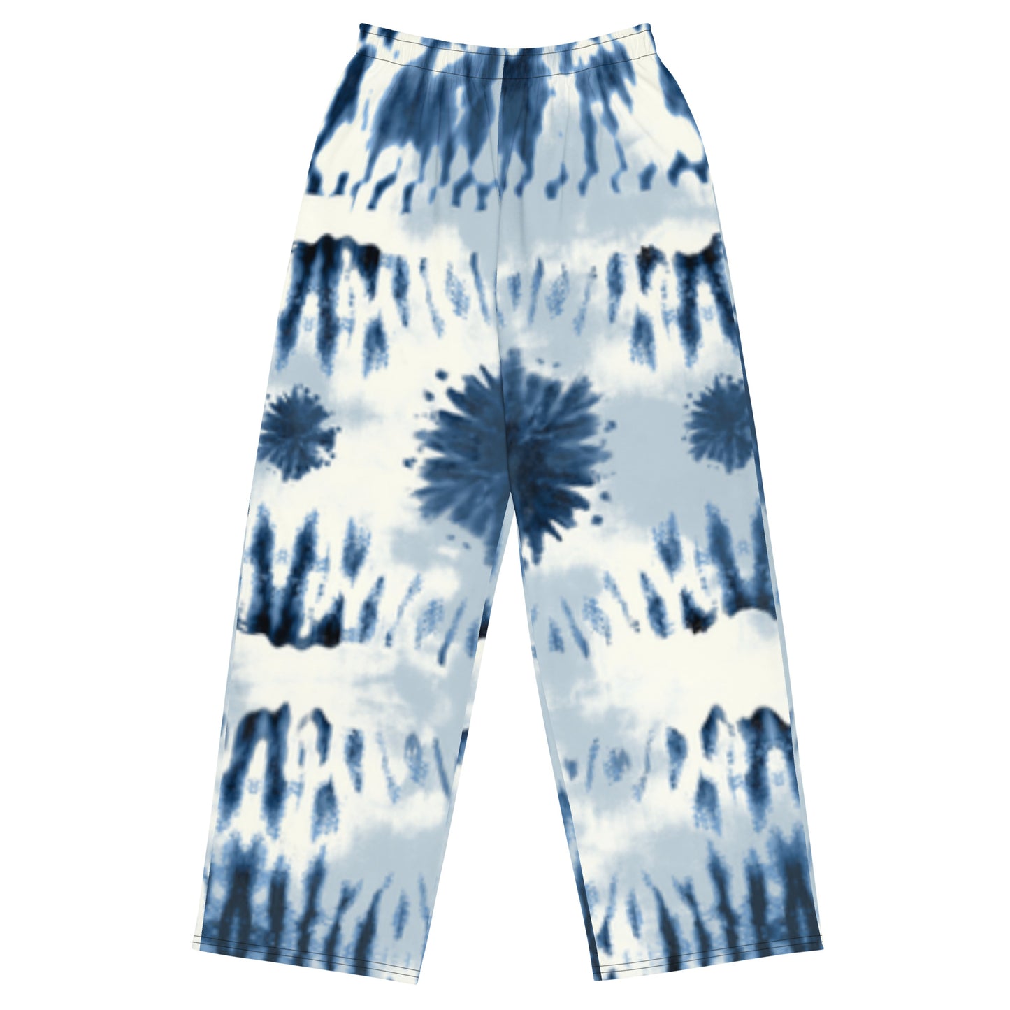 All-over print unisex wide-leg pants (Blue Tie-Dye))