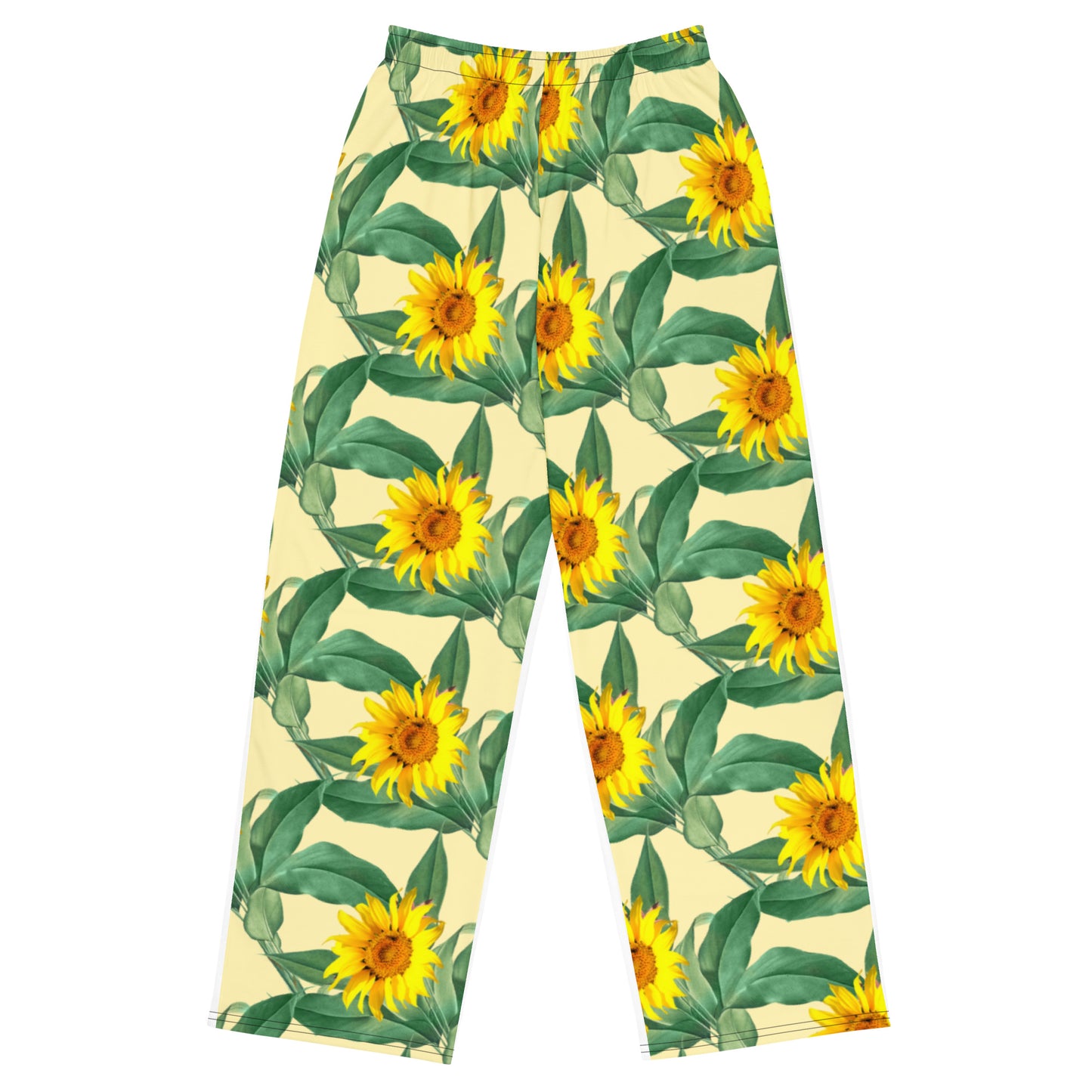 All-over print unisex wide-leg pants (Sunflowers)