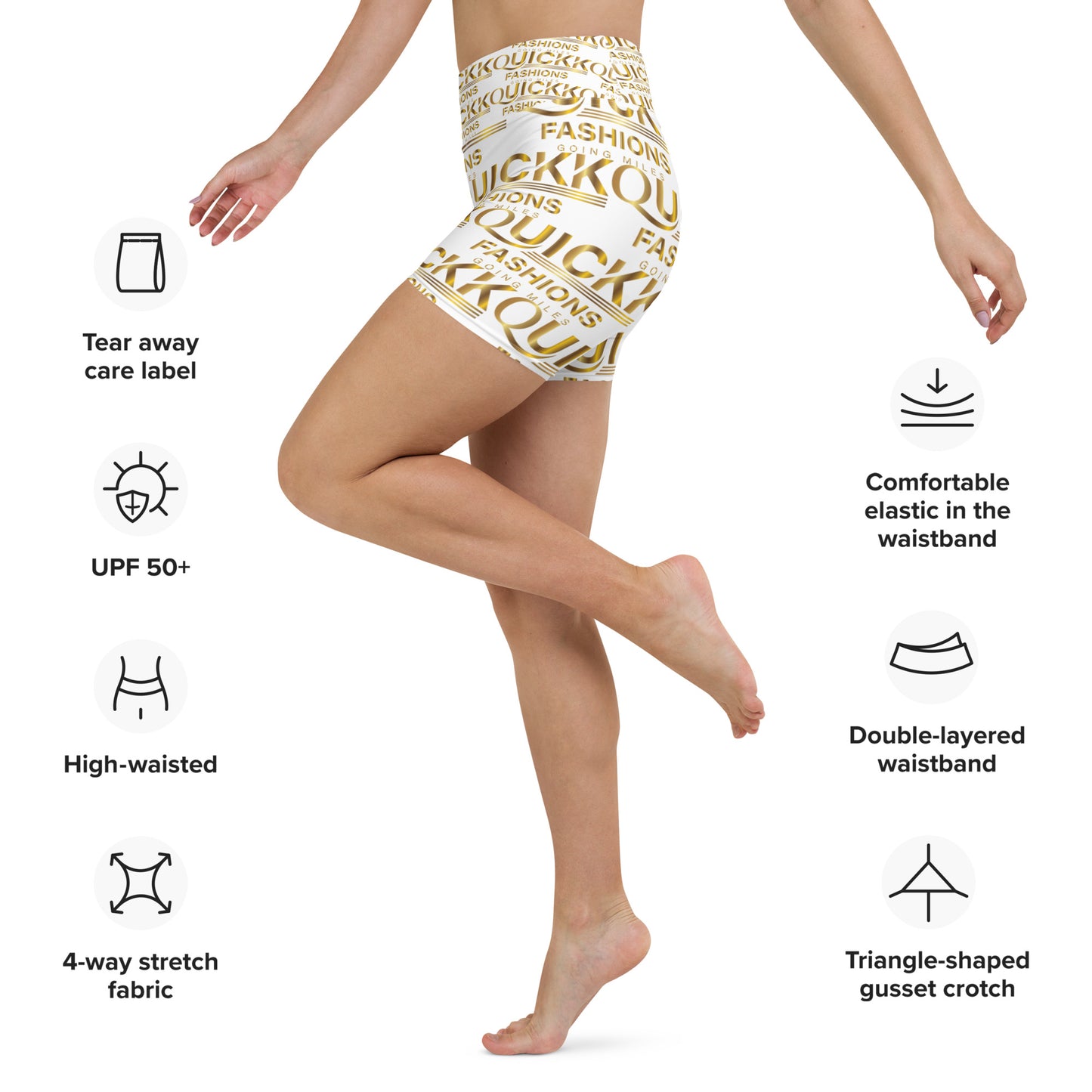 Yoga Shorts (Gold Quickk)