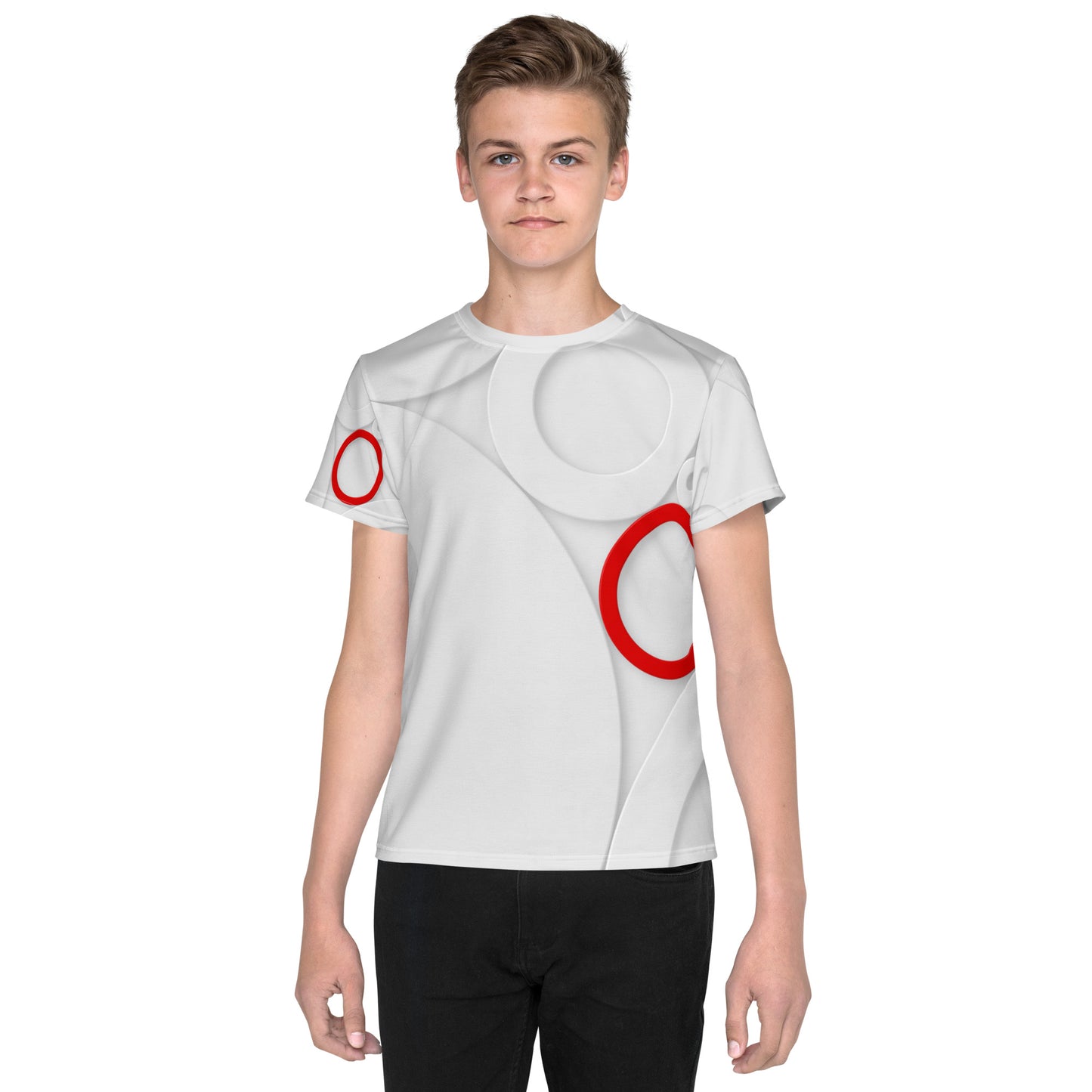 Youth crew neck t-shirt (Red Circle)