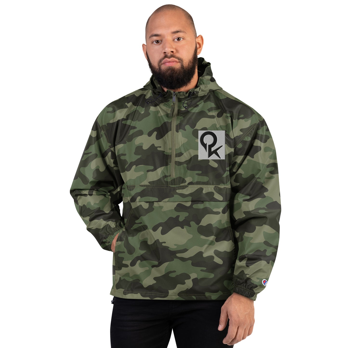 Embroidered Champion Packable Jacket (Square Quick)