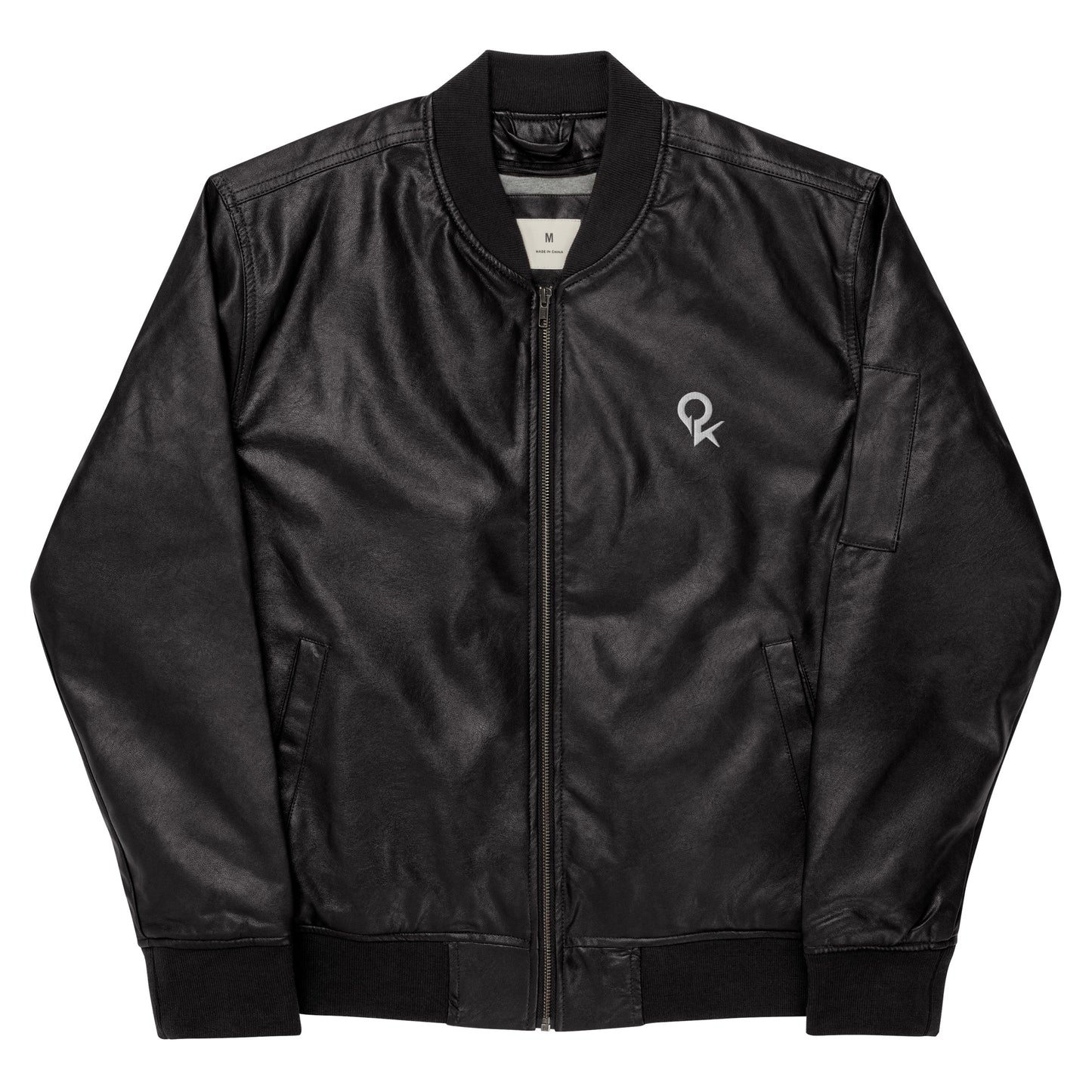 Leather Bomber Jacket (White Quickk)