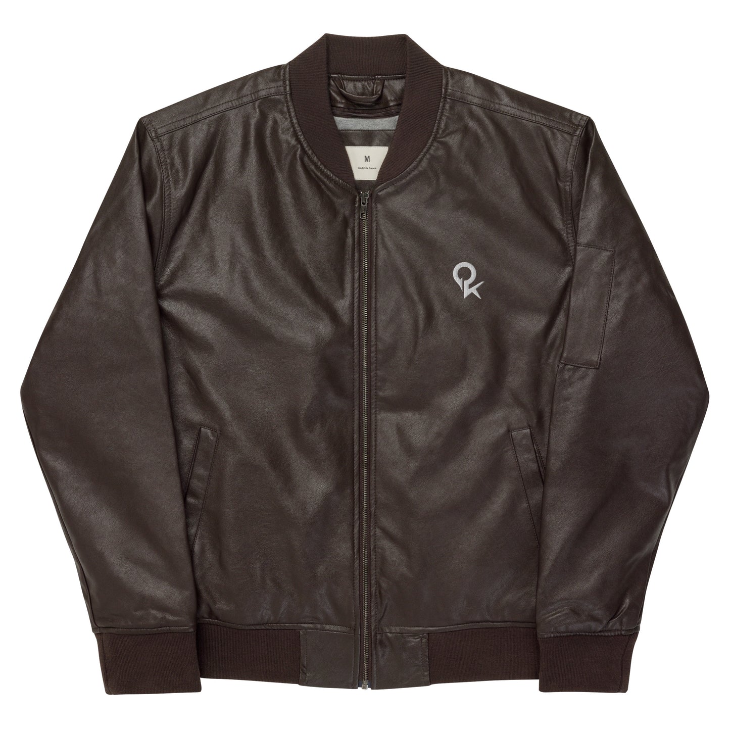 Leather Bomber Jacket (White Quickk)