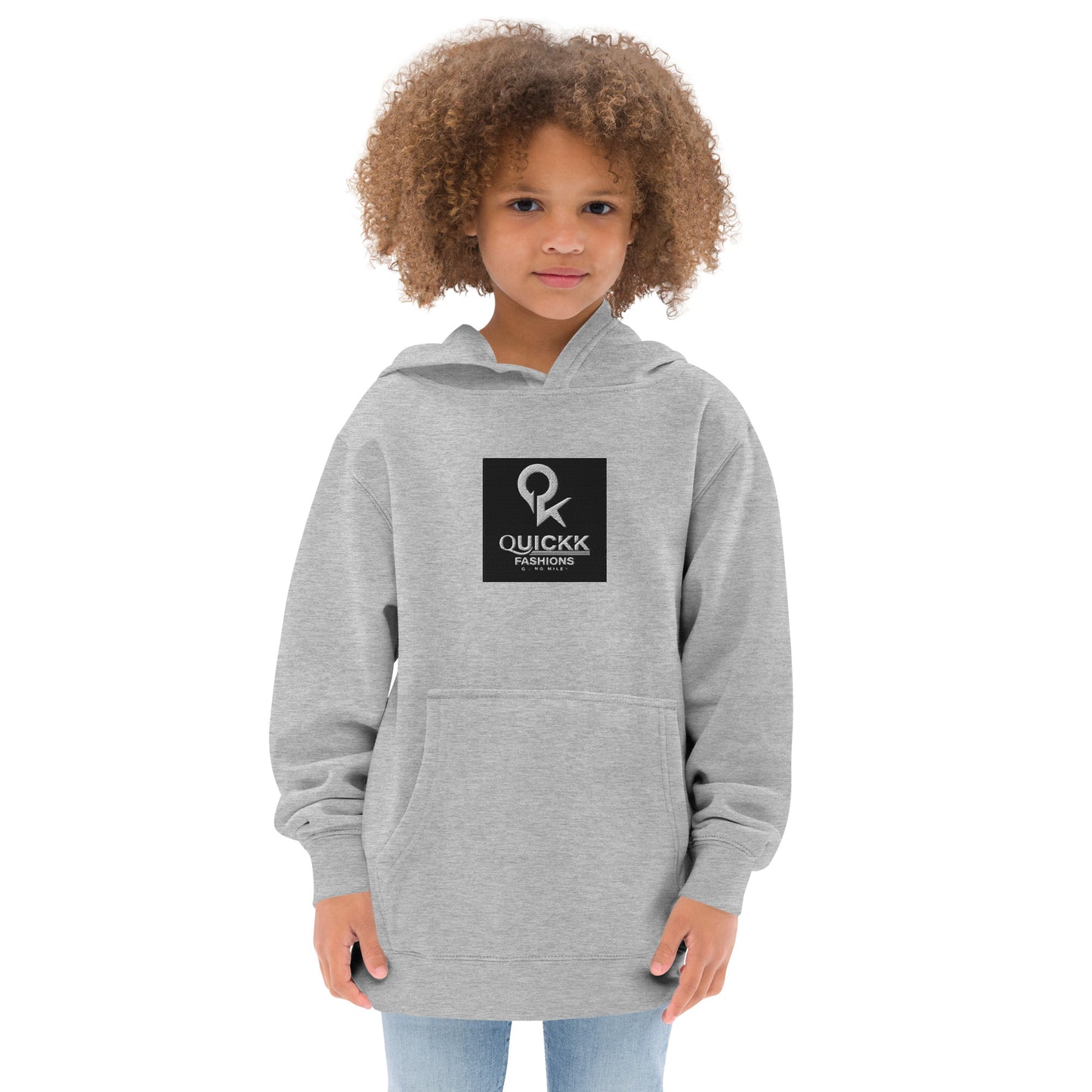 Kids fleece hoodie (Black Square)