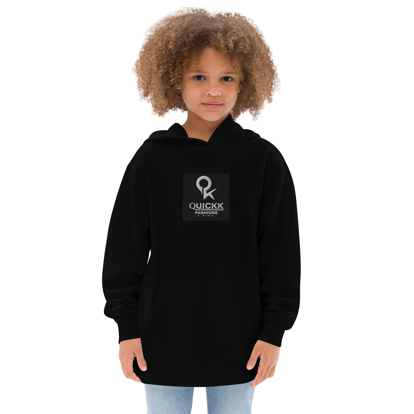 Kids fleece hoodie (Black Square)