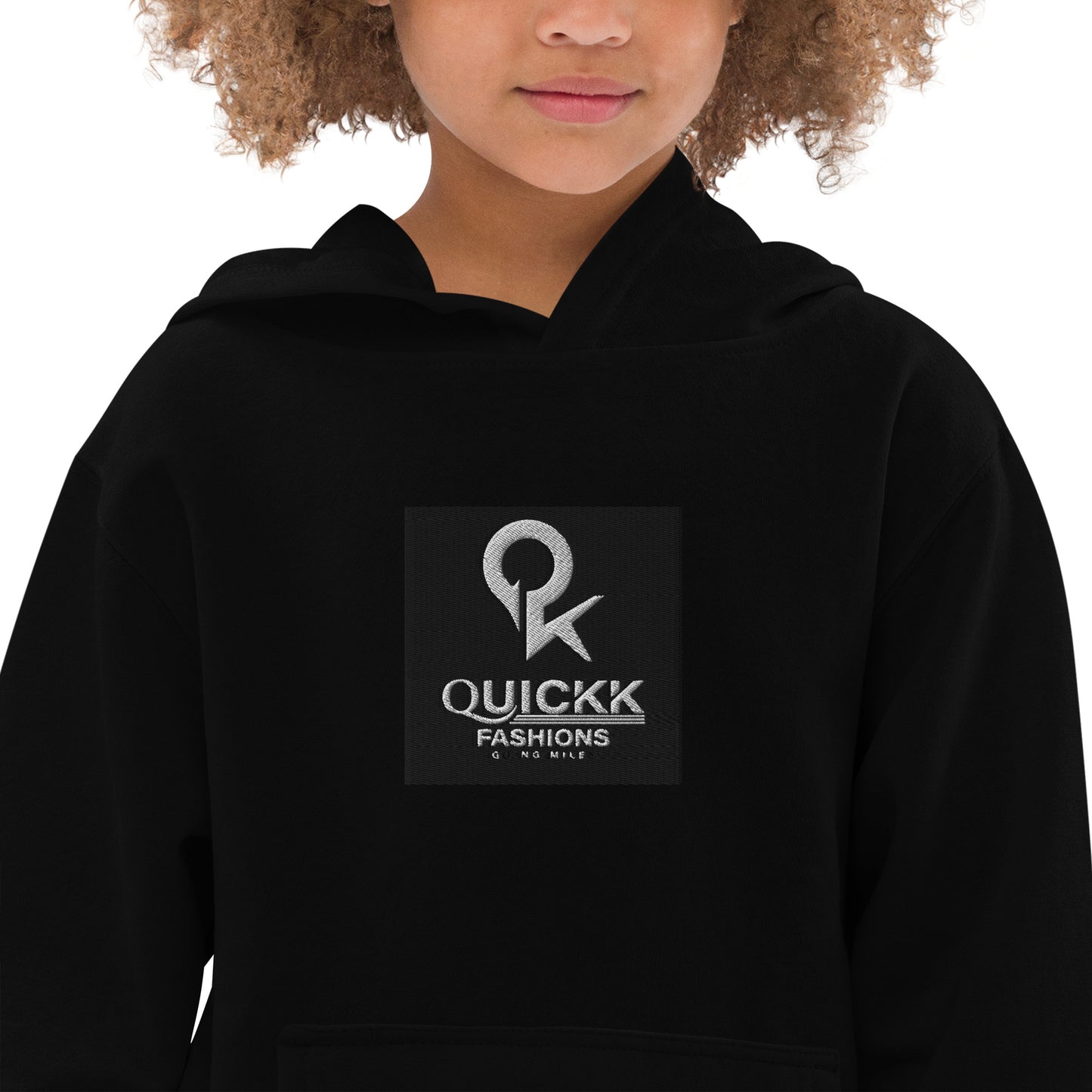 Kids fleece hoodie (Black Square)