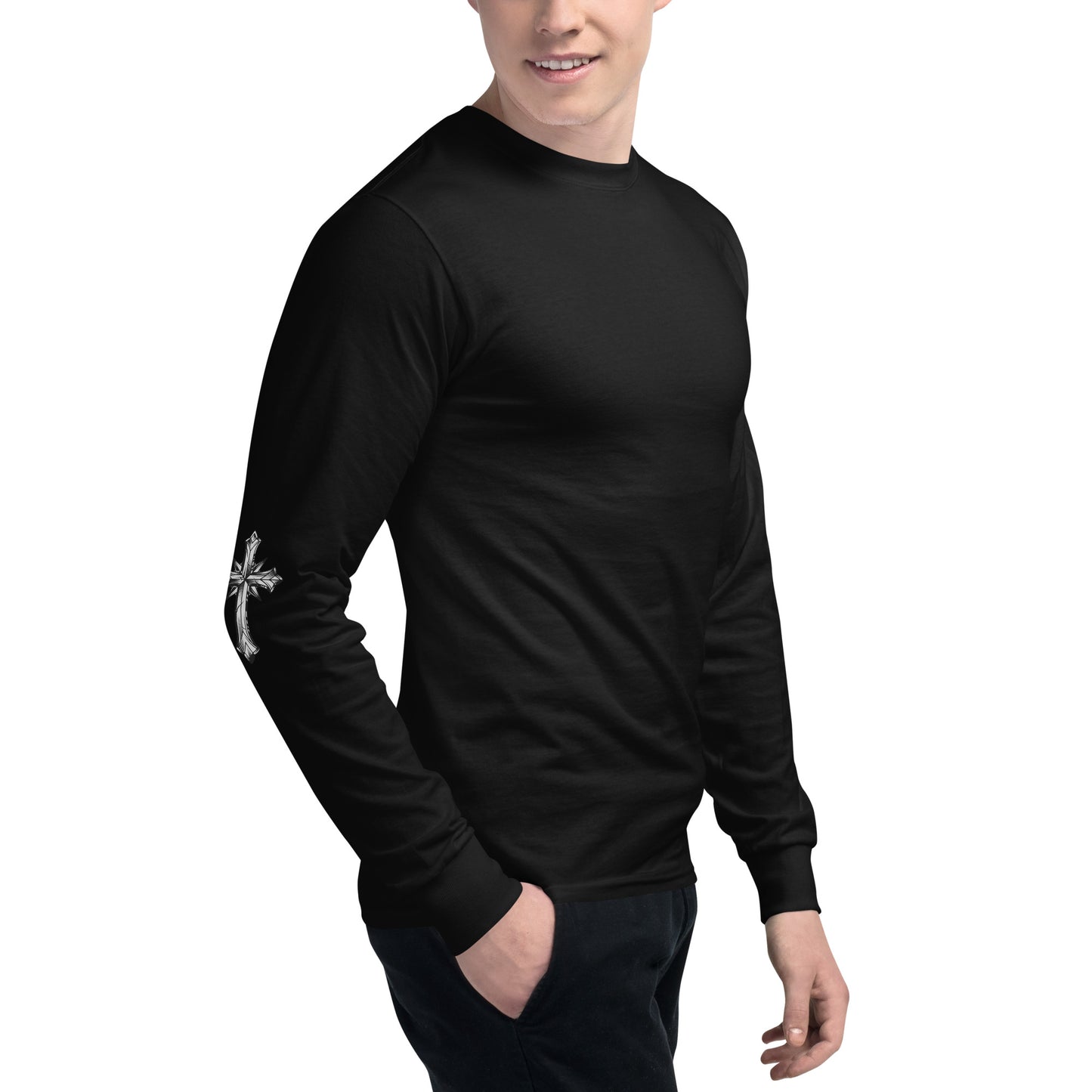 Men's Champion Long Sleeve Shirt (White Quickk)