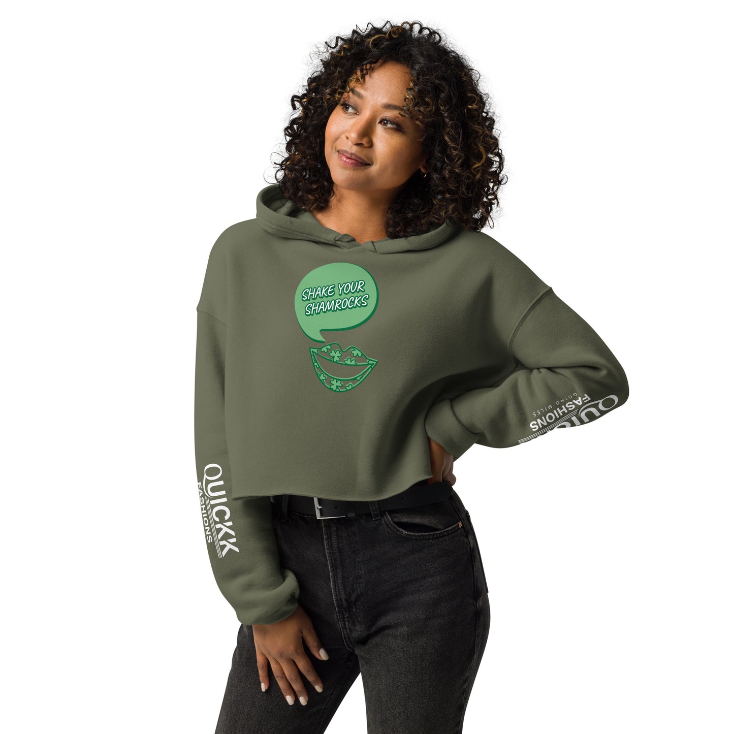 Crop Hoodie (Shake Your Shamrocks)