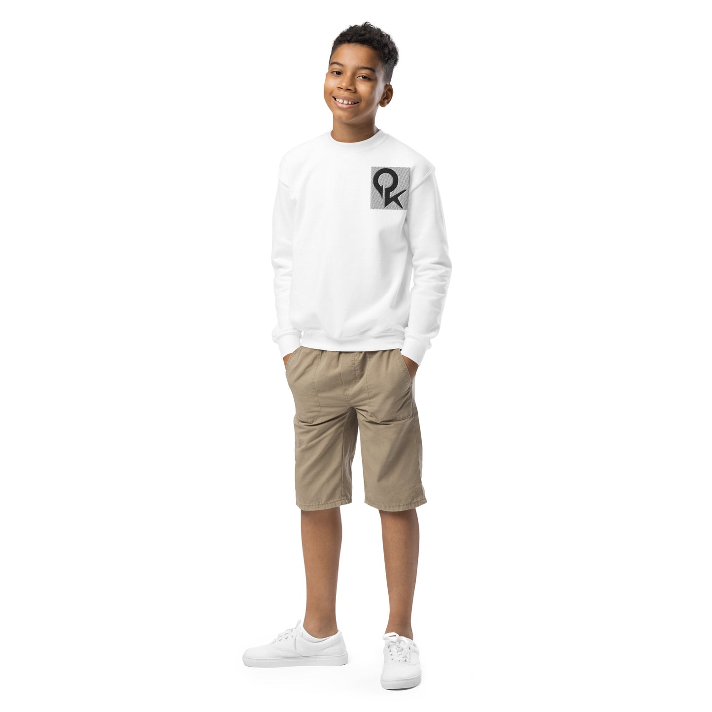 Youth crewneck sweatshirt (White Square)